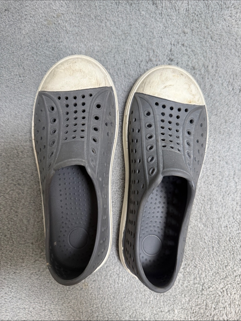 Native Gray Slip-On Perforated Rubber Sneakers